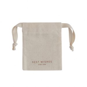 Bolsa de Regalo para Velas, Diseño Nuevo, Logotipo Personalizado Impreso, Algodón Orgánico Biodegradable, Ecológico, Mini, Color Natural, para Joyería y Manualidades - Product Image 2