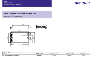 ไดรเวอร์ LED แบบตั้งโปรแกรมได้ Tridonic LCO 200/200-1050/355 NF C ADV3 200W กระแสคงที่ NFC 200‑1050mA 355V - Product Image 6