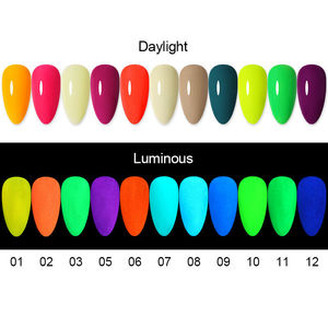 Chất Lượng Cao 2021 Hồng Xanh Cam <span class=keywords><strong>Glow</strong></span> In Dark Nail Powder Pigment Sáng Nail Art Trang Trí - Product Image 5