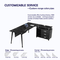 Poste de travail minimaliste moderne bureau en verre pour ordinateur bureau avec classeur bureau du personnel