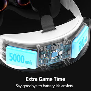 Correa de Cabeza Ergonómica de Gran Capacidad y Larga Duración para VR, Accesorio para Juegos con Batería de 10000mAh, Cableada, para <span class=keywords><strong>Meta</strong></span> <span class=keywords><strong>Quest</strong></span> 2/3/3s - Product Image 4