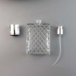 Bouteille de <span class=keywords><strong>parfum</strong></span> <span class=keywords><strong>vide</strong></span> en verre transparent carré 100ml Bouteille de <span class=keywords><strong>poire</strong></span> baume personnalisable - Product Image 5