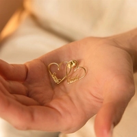 Pendientes de Aro de Acero Inoxidable Personalizados con Forma de Corazón, Modernos, con Letras DIY, Regalo para el Día de San Valentín