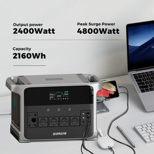 สถานีจ่ายไฟพกพา Sorein 2400w เครื่องสำรองไฟฉุกเฉิน เครื่องกำเนิดไฟฟ้าแบบพกพา ลิเธียม - Product Image 3