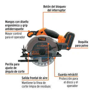 Truper PRO 6-1/2 'sega circolare con 20V 1 4Ah carriola categoria prodotto - Product Image 1