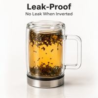 Bouteille en verre borosilicate haute résistance à la chaleur 400 ml, tasse à double paroi isolée avec poignée, logo personnalisé, tasses à thé avec infuseur à thé