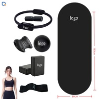 Kit de Yoga et Pilates à Domicile : Tapis en PU, Anneau de Pilates, Bandes de Résistance, Bloc de Yoga, Ballon de Yoga, Rouleau en Mousse pour Entraînement de Base - Fabrication OEM