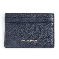 Porte-cartes d'identité minimaliste en cuir véritable, personnalisé avec logo, faible MOQ, fabrication artisanale de luxe, étui fin pour cartes de crédit