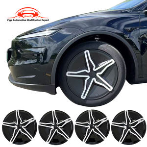 Cache-moyeu de roue décoratif pour <span class=keywords><strong>Tesla</strong></span> <span class=keywords><strong>Model</strong></span> <span class=keywords><strong>3</strong></span> 2019-2025, en ABS+PC, peinture aérosol triple couche, installation par encliquetage - Product Image 2