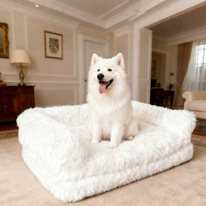 Sofá cama plegable personalizado para mascotas, sofá cálido de invierno de felpa para gatos, sofá suave y relajante para perros Kenne - Product Image 6