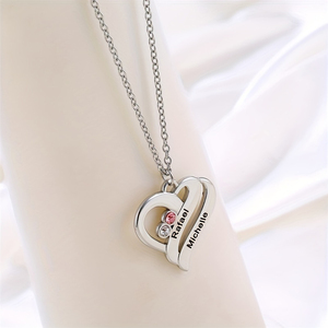 18K colore oro placcato moda gioielli di pietra di nascita inciso amore in acciaio inox <span class=keywords><strong>nome</strong></span> personalizzato collane per le donne regalo di natale - Product Image 6