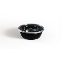 Boîte à lunch ronde jetable en plastique de stockage de récipient de livraison de nourriture de pp avec le couvercle