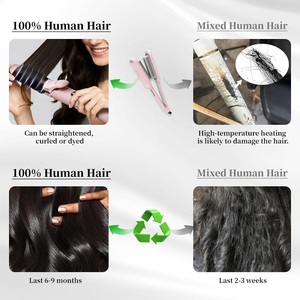 Peluca con malla frontal HD de pelo indio crudo, peluca de encaje completo sin pegamento alineado con cutícula virgen, peluca con malla frontal para mujeres negras - Product Image 5