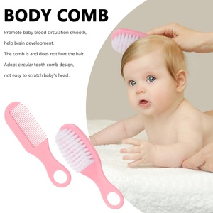Weiches <span class=keywords><strong>Baby</strong></span>-Haarbürsten- und Kamm-<span class=keywords><strong>Set</strong></span> Sanfte Kopfhautpflege Neugeborenen-Pflegeset - Product Image 4
