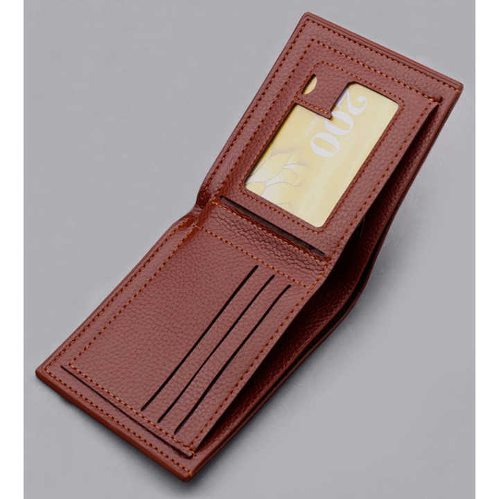 OEW014 New Men Short Wallet Billfold PU Leather Litchi Pattern Business ID Credit Cards Holder Zipper Coins Purse Simple Wallet