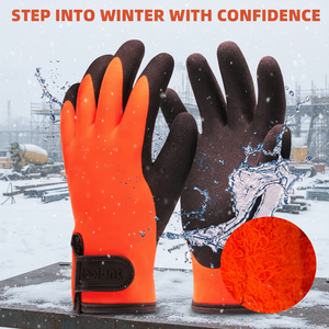 معتمد وفقًا لمعيار EN511 -40 ° قفازات عمل مقاومة للبرد الشديد مطلية باللاتكس مضادة للانزلاق وحرارية للسلامة في فصل الشتاء - Product Image 1
