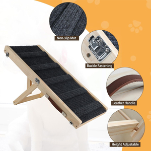 Escalera/Rampa Plegable para Perros, Diseño Ajustable, Portátil, Ecológico, de Madera Sólida - Product Image 4
