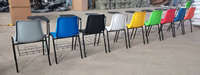 Chaise de formation moderne en plastique durable avec tablette d'écriture, porte-livres mobile, structure métallique, écologique, capacité de charge 150 kg, pour bureau à domicile