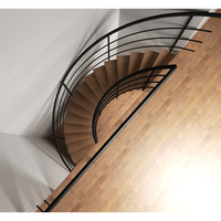 Haute qualité moderne décor à la maison escalier incurvé usine directe cercle de verre escalier flottant en bois pour une utilisation d'hôtel