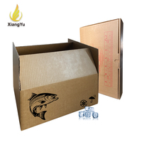 Xiangyu Wasserdichte Fischverpackungsbox Wachsbeschichteter Wellpappe-Karton mit Deckel für Frischmeeresfrüchte-Verarbeitung und -Versand