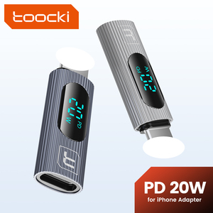 Conector de Carga Rápida Toocki de 20 W, <span class=keywords><strong>Adaptador</strong></span> <span class=keywords><strong>USB</strong></span>-<span class=keywords><strong>C</strong></span> Hembra con Pantalla Digital Inteligente para Carga y Sincronización de Datos de iPhone de <span class=keywords><strong>Apple</strong></span> - Product Image 1