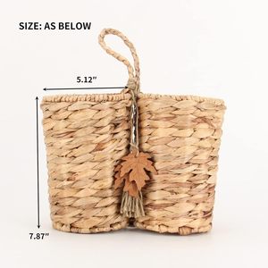 Cesta colgante <span class=keywords><strong>de</strong></span> jacinto <span class=keywords><strong>de</strong></span> agua Cesta <span class=keywords><strong>de</strong></span> pared tejida natural para jardín al aire libre <span class=keywords><strong>terraza</strong></span> balcón Planta ecológica 2 divisores - Product Image 5