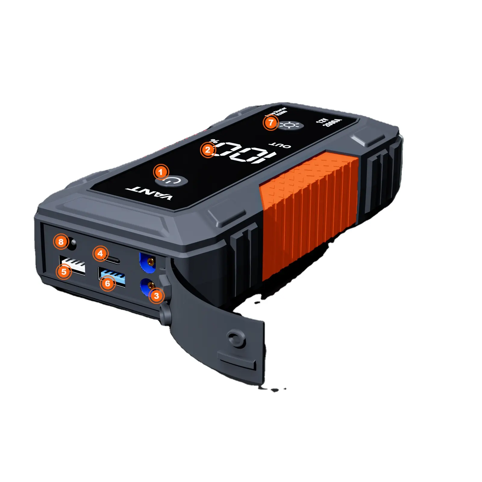 2000A 12V המתנע ליתיום סוללה רכב עם USB/סוג C מהיר תשלום ותצוגת LED סוללה קפיצת starter רכב