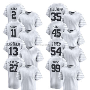 2025 hommes pour New York Home Limited Jersey chemises de <span class=keywords><strong>baseball</strong></span> personnalisées grande taille porter avec logos brodés uniformes cousus blancs - Product Image 1