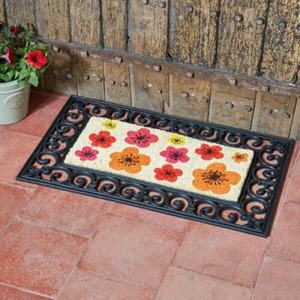 Tapis d'extérieur en caoutchouc, tapis de porte en fibre de coco unie avec bordure en plastique - Product Image 5
