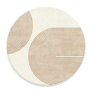 Tapis rond imitation cachemire, motif géométrique hiver 2025, velours bouclé, pour salon, chambre, maison - Product Image 4