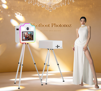 Expédition rapide - Photobooth à écran tactile avec trépied en aluminium en forme d'appareil photo, avec trou pour flash réservé, pour location événementielle