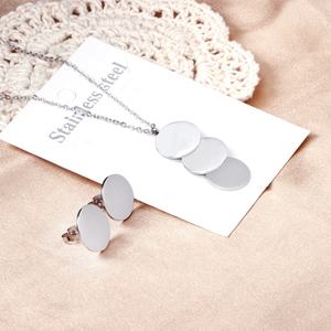 <b>Top</b> Selling Geometric Jewelry for <b>Women</b> Fashion Stainless Steel Drop Earring Non Tarnish Custom Logo Necklaces - Product Image 3