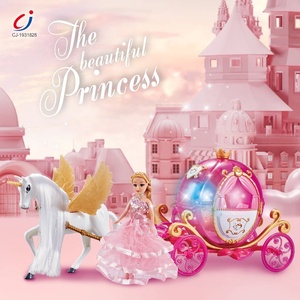 Chengji Beautiful Gifts Plastic Princess Doll Electric pink Pumkpin <strong>Horse</strong> <strong>and</strong> <strong>Carriage</strong> <strong>Toy</strong> with Light <strong>and</strong> Music - Product Image 2