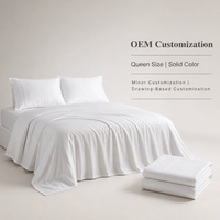 Parure de draps rafraîchissants 100 % bambou avec tissage satiné 300 fils/cm², taie d'oreiller et drap 400 fils/cm² taille Queen, draps de lit en bambou
