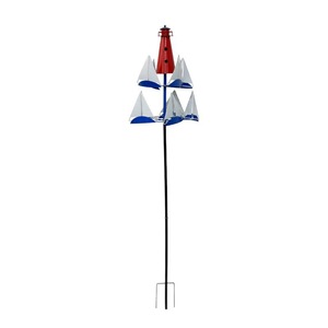 Venta al por mayor de fábrica: Moderna escultura de metal para exteriores, molino de viento, adorno giratorio para jardín, patio o terraza. - Product Image 1