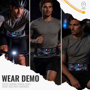 Tas Pinggang WRELS MOQ Rendah Stok Tersedia Tahan Air Fanny Pack Reflektif Malam Hari Sabuk Pinggang Dapat Disesuaikan Aksesoris Lari Tas Pinggang - Product Image 4