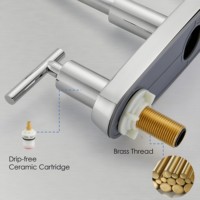 Robinet d'évier de cuisine Offre Spéciale à arc élevé Robinet de cuisine 8 pouces Centerset 3 trous avec pulvérisateur latéral