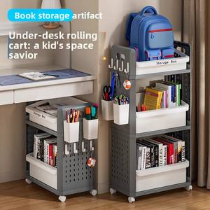 Chariot de rangement multi-niveaux mobile pour cartable, idéal pour dortoir étudiant, sans installation requise - Product Image 5