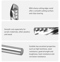 DownCut Endmill Wood Bit CNC Spiral Down Cut 6mm CNC Bits MDF Cutting Endmill CNC Single Flute Down Cut Carbide End Mill