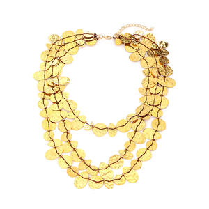 Collar de Lentejuelas Minimalista de Moda Kaimei 2026, Collar Geométrico Circular de Oro de 18k con Tres Capas de Lentejuelas para Mujer - Product Image 2