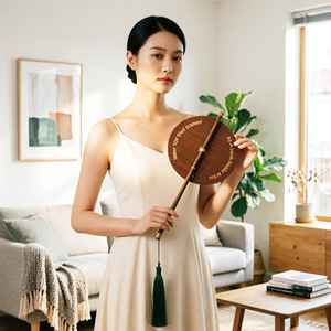 Bamboo Woven Waist Fan 5G A Theme Cultural <b>Gift</b> Chinese <b>Retro</b> Style For Dragon Boat Festival Mid Autumn Festival - Product Image 3