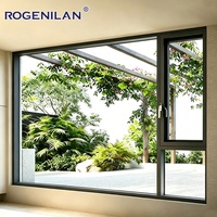 Fenêtre à battant en aluminium minimaliste Rogenilan, extérieure, étanche, avec isolation thermique et vitrage, pour maisons