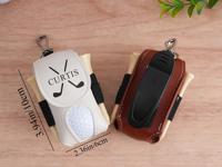 Porte-balles de golf personnalisé avec logo monogramme, gravure laser personnalisée, pochette en cuir PU, cadeau personnalisé pour tournoi de golf