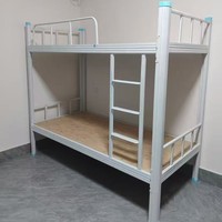 Lit superposé réglable en acier antirouille avec barrière de sécurité pour dortoirs d'étudiants et logements d'ouvriers d'usine