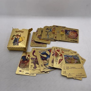 2023 Best Selling Gold Anime Cards 55 Pcs PKM Booster Box Card Pokmon Trading Playing Cards Game