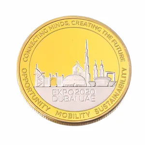 Custom Personalized 3D Metal Gold Silver Plated Gold Coins 24K Pure Challenge Collectible Coin