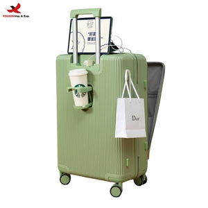 Valise trolley professionnelle 20 pouces grande capacité à ouverture frontale pour femme avec roulettes pivotantes sur le côté homme, commande en gros mixte prête à expédier - Product Image 1