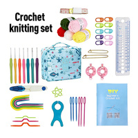 Kit de Herramientas para Tejer con Hilo para Principiantes, Accesorios de Bricolaje, Paquete de Práctica con Bolsa de Almacenamiento y Organizador, Suministros para Manualidades