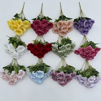 Boules de fleurs artificielles en soie PT-R172 pour centres de table de mariage, 9 têtes, vente en gros