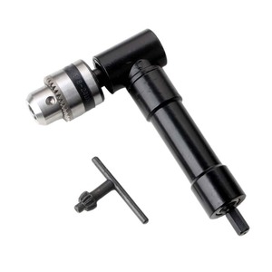Right Angle Drill Chuck 90 Degree Black Metal Plastic Adaptor For Quarter Hexagon Drilling In Narrow Spaces - Product Image 1